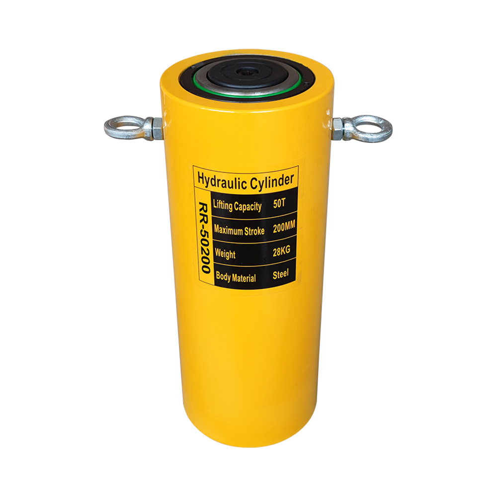 50T–100T 200mm Stroke Double Acting Hydraulic Cylinder Jack Lock Nut Heavy Duty Lifting Ram