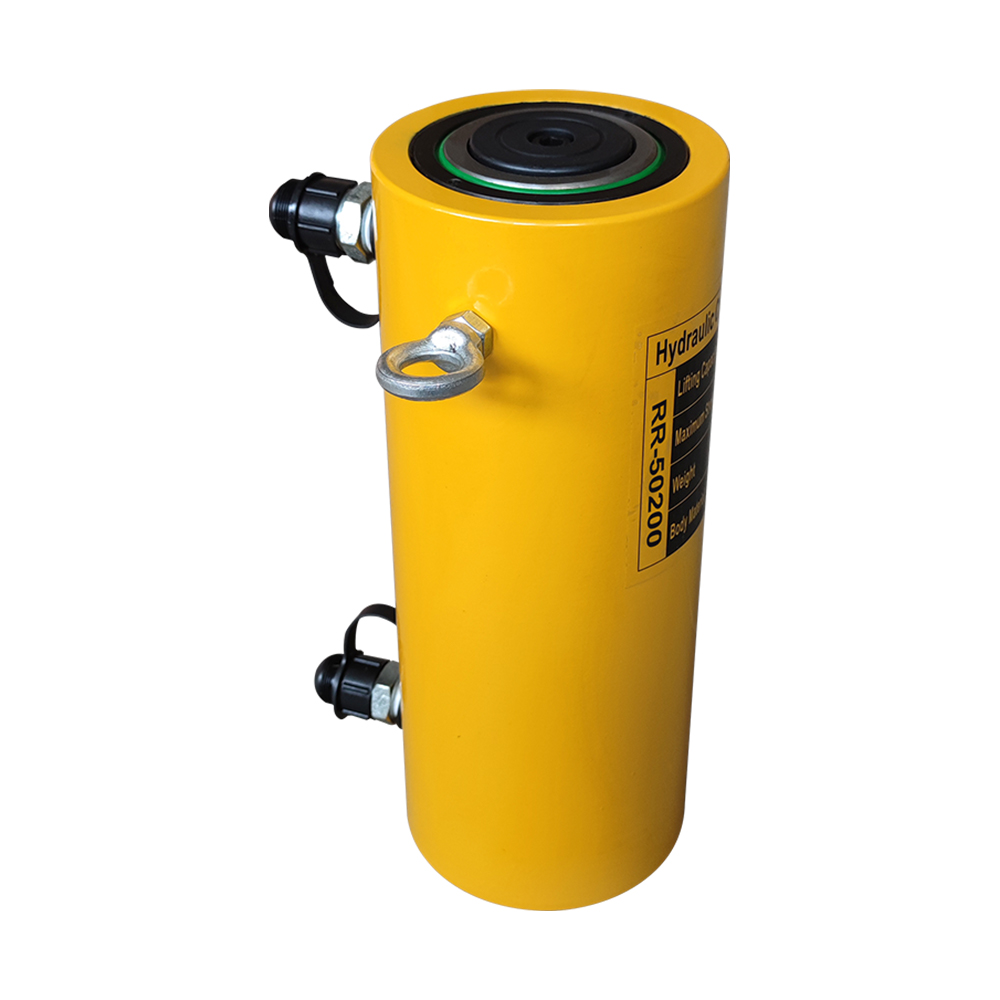 50T–100T 200mm Stroke Double Acting Hydraulic Cylinder Jack Lock Nut Heavy Duty Lifting Ram