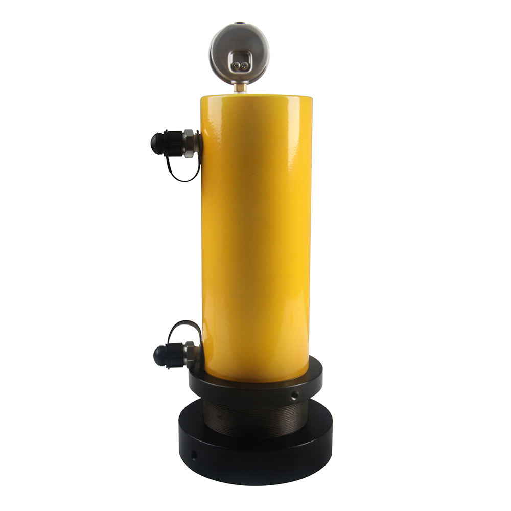 50T–100T 200mm Stroke Double Acting Hydraulic Cylinder Jack Lock Nut Heavy Duty Lifting Ram