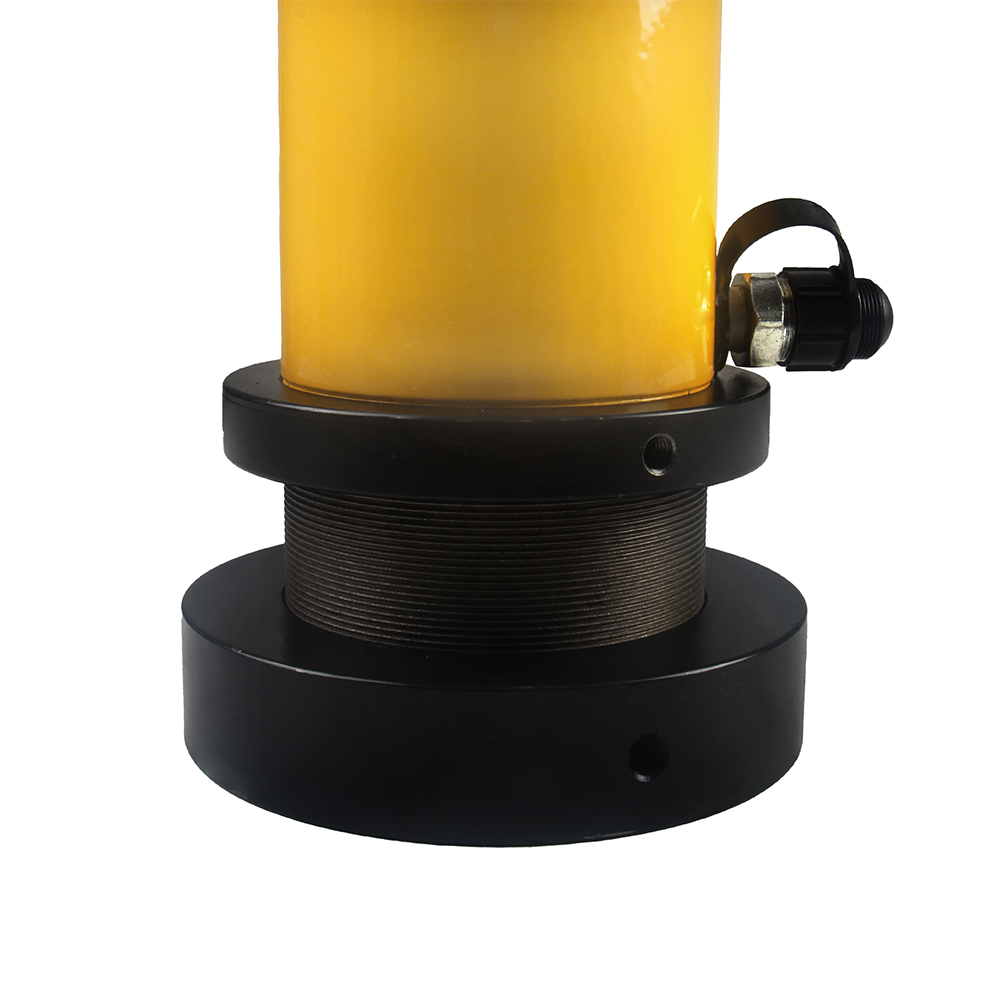 50T–100T 200mm Stroke Double Acting Hydraulic Cylinder Jack Lock Nut Heavy Duty Lifting Ram
